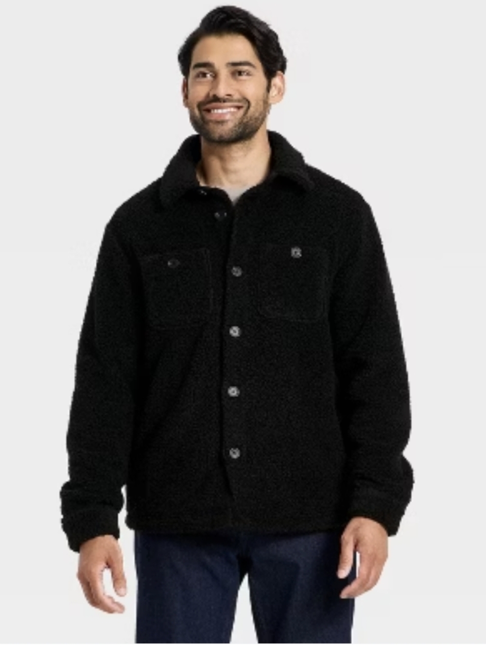 Goodiellow Men's Black Sherpa Button-Up Jacket Size M New
